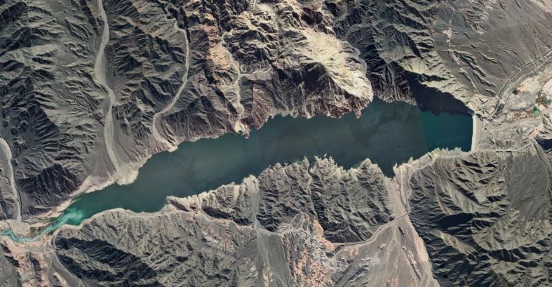 Imagen satelital del embalse de la Represa Punta Negra